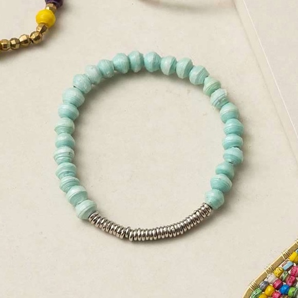 Noonday Safari Stack Bracelet, Aqua NWT - Picture 4 of 5
